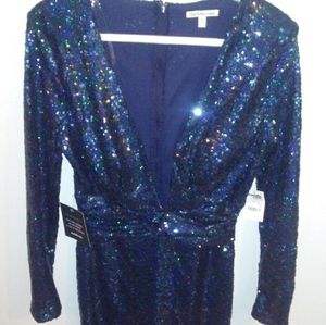 Charlotte Russe V neck above knee sequin dress